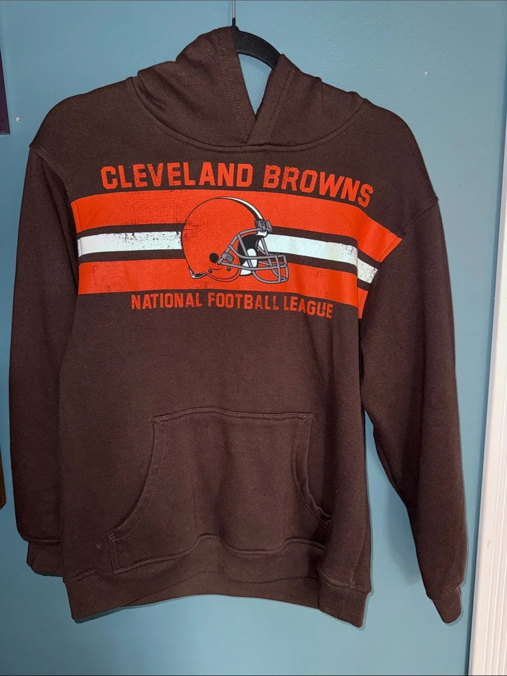 NFL Cleveland Browns Brown & Orange Striped Graphic Hoodie